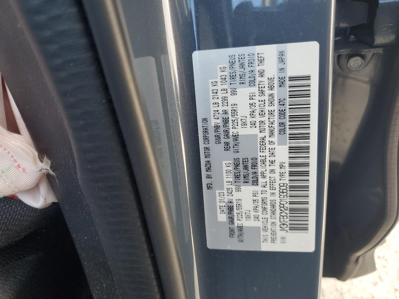 2023 Mazda Cx-5 Preferred VIN: JM3KFBCM2P0193609 Lot: 85843335