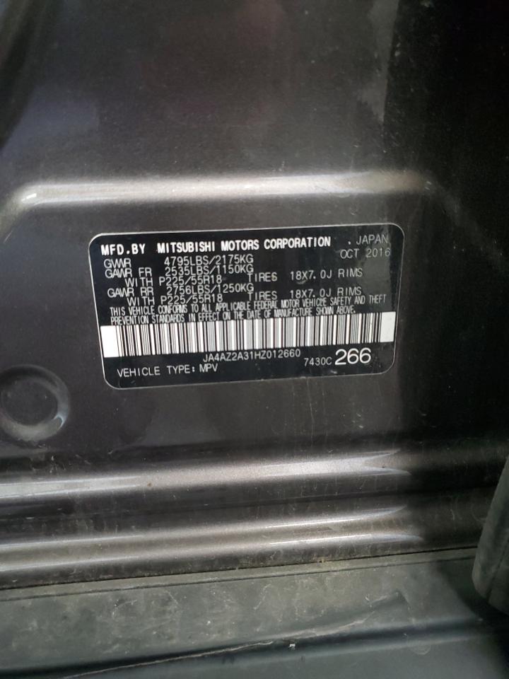 2017 Mitsubishi Outlander Es VIN: JA4AZ2A31HZ012660 Lot: 82304005