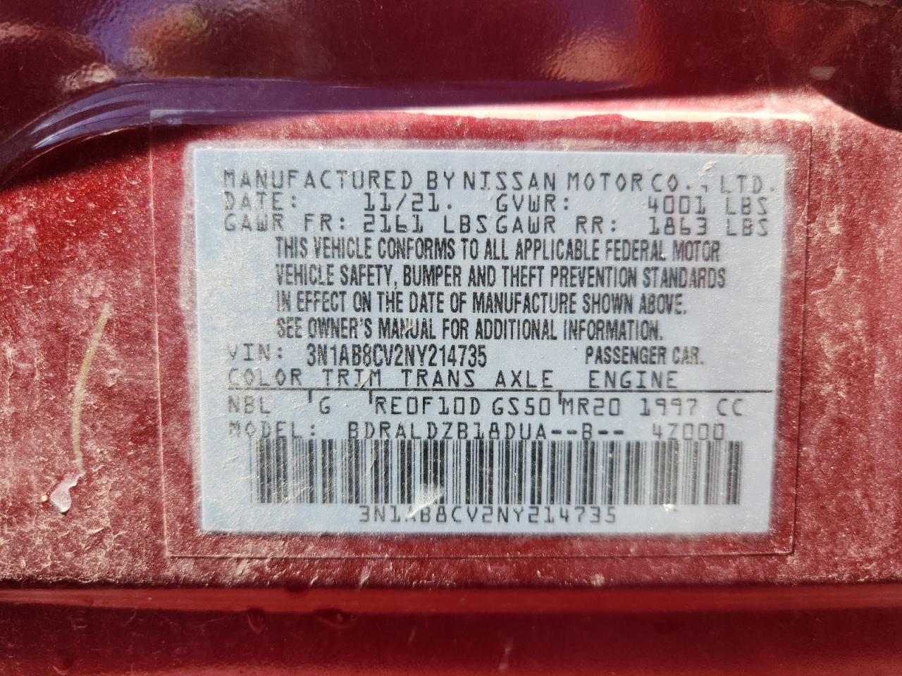 2022 Nissan Sentra Sv VIN: 3N1AB8CV2NY214735 Lot: 85495705