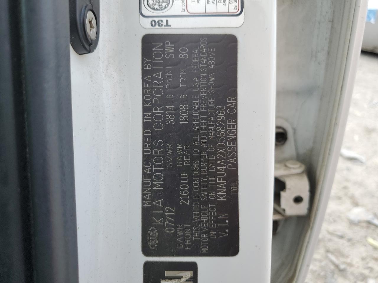 2013 Kia Forte Ex VIN: KNAFU4A2XD5682963 Lot: 81967875