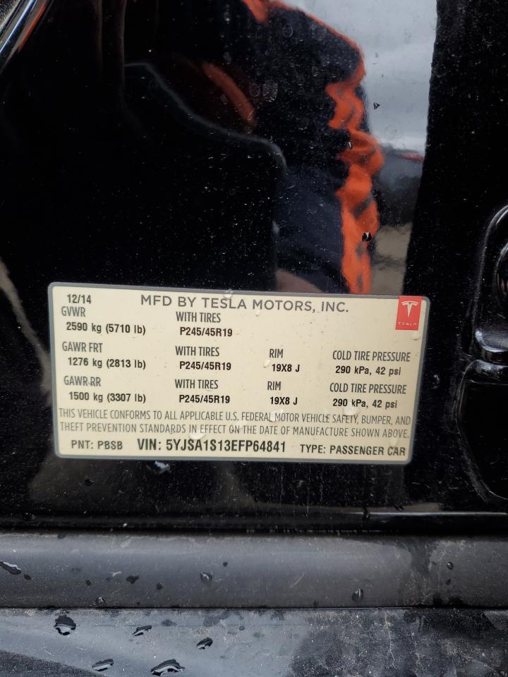 2014 Tesla Model S VIN: 5YJSA1S13EFP64841 Lot: 87273305