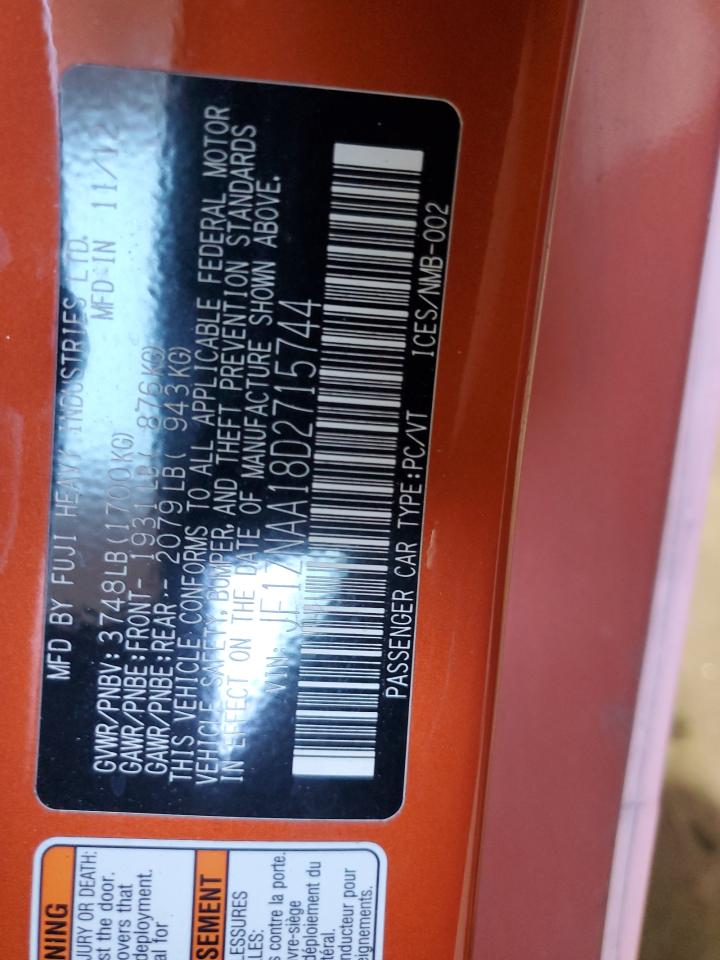 2013 Toyota Scion Fr-S VIN: JF1ZNAA18D2715744 Lot: 82001715