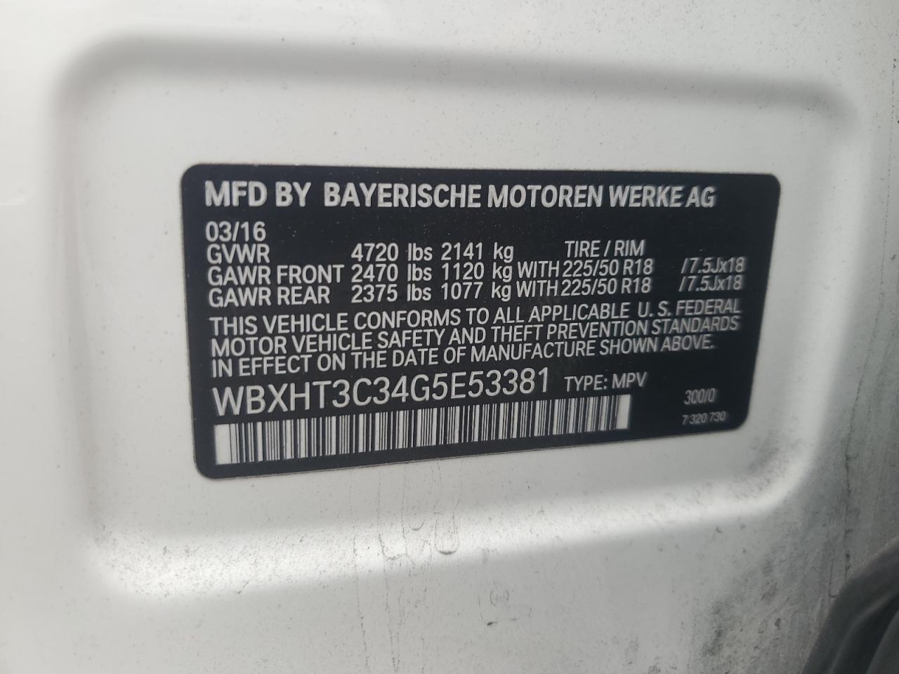 2016 BMW X1 xDrive28I VIN: WBXHT3C34G5E53381 Lot: 81905245