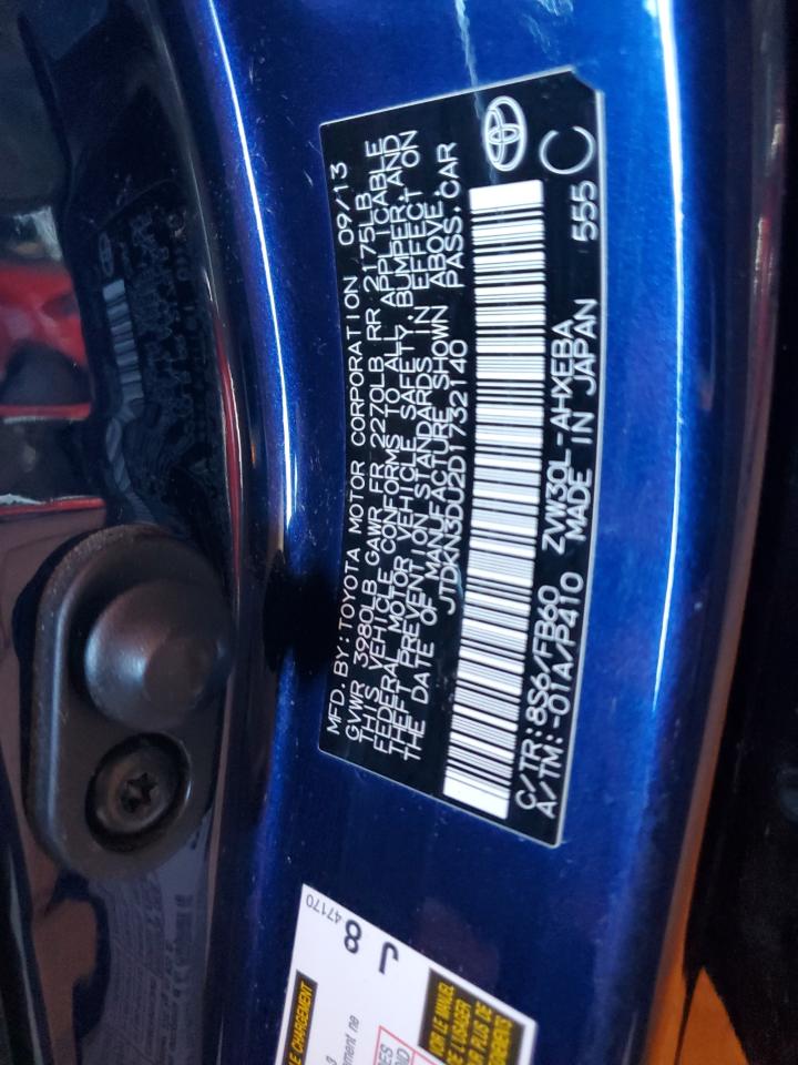 2013 Toyota Prius VIN: JTDKN3DU2D1732140 Lot: 86114745