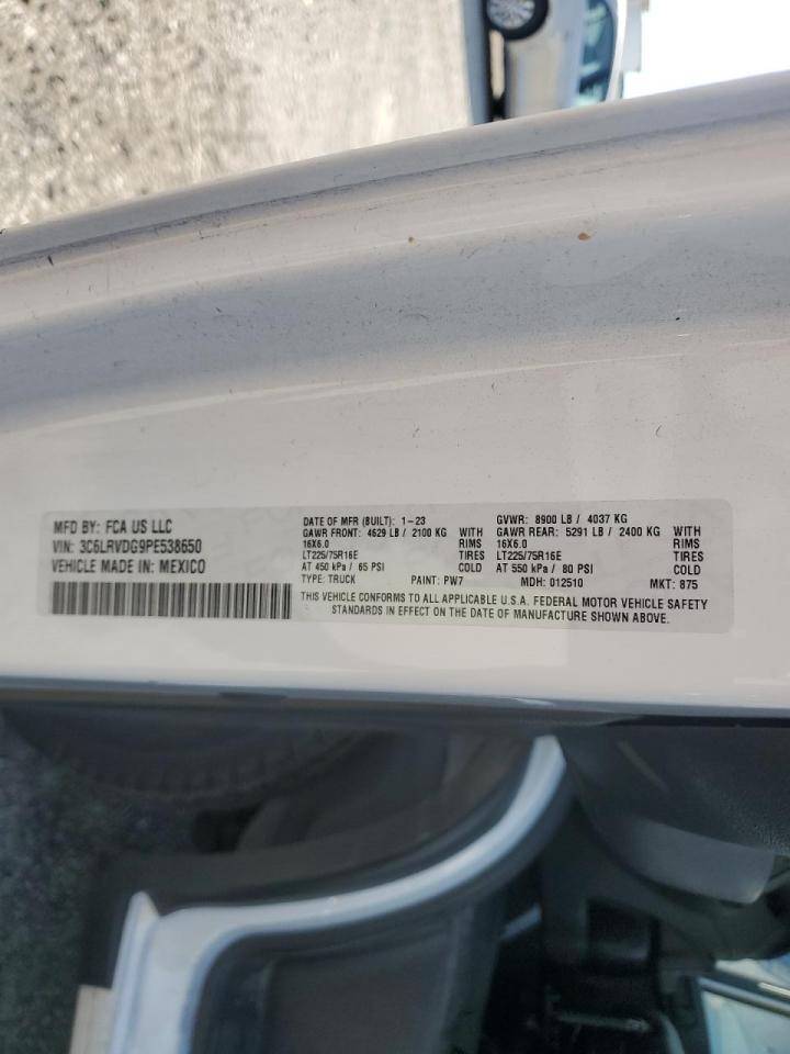 2023 Ram Promaster 2500 Delivery Van VIN: 3C6LRVDG9PE538650 Lot: 89820485