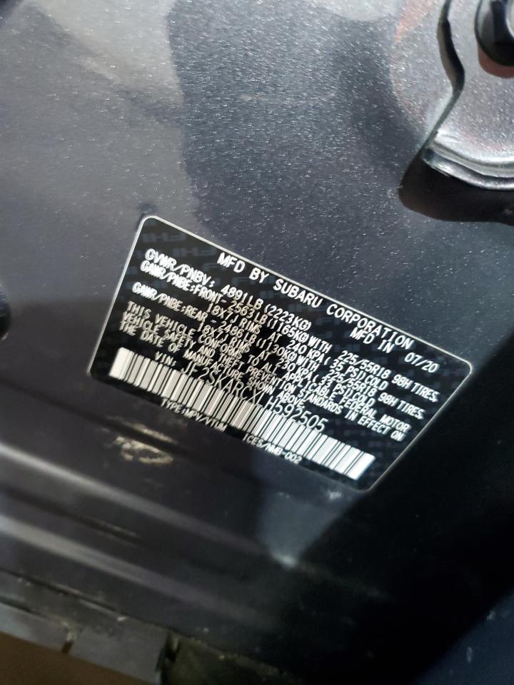 2020 Subaru Forester Sport VIN: JF2SKARCXLH592505 Lot: 85683975