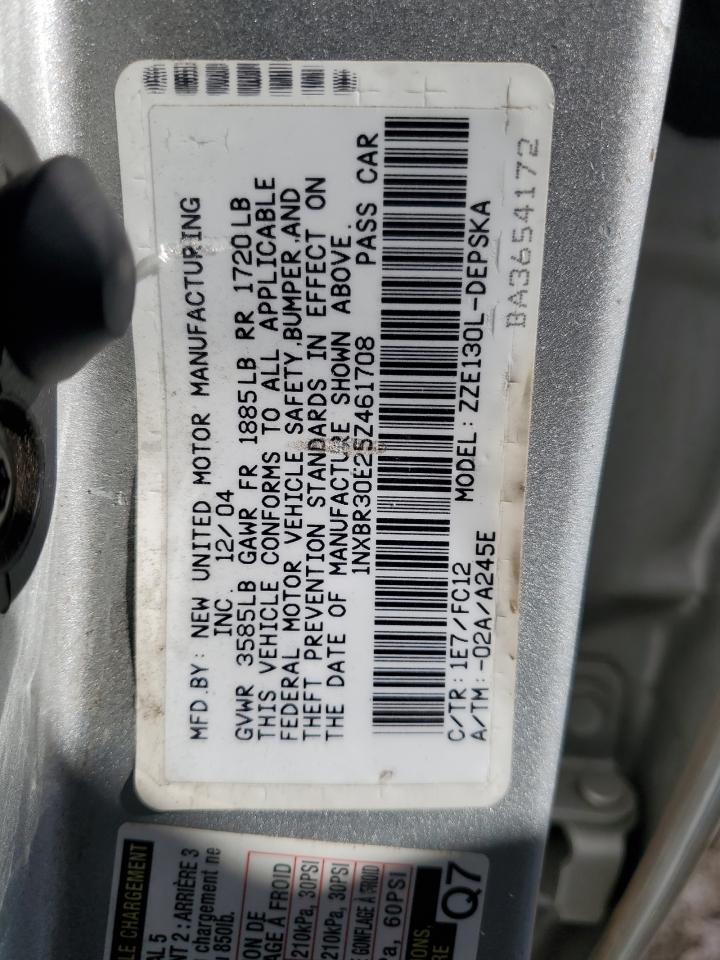 2005 Toyota Corolla Ce VIN: 1NXBR30E25Z461708 Lot: 85805225