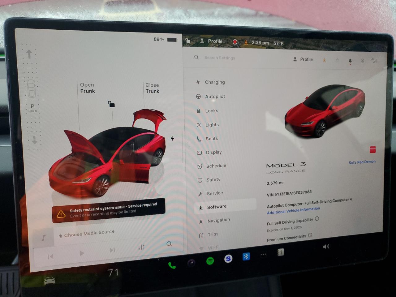 2025 Tesla Model 3 VIN: 5YJ3E1EA1SF037083 Lot: 90401345