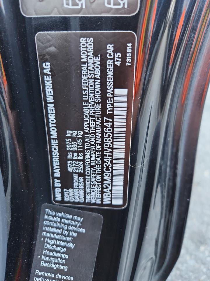 2017 BMW 230Xi VIN: WBA2M9C34HV985647 Lot: 87209565