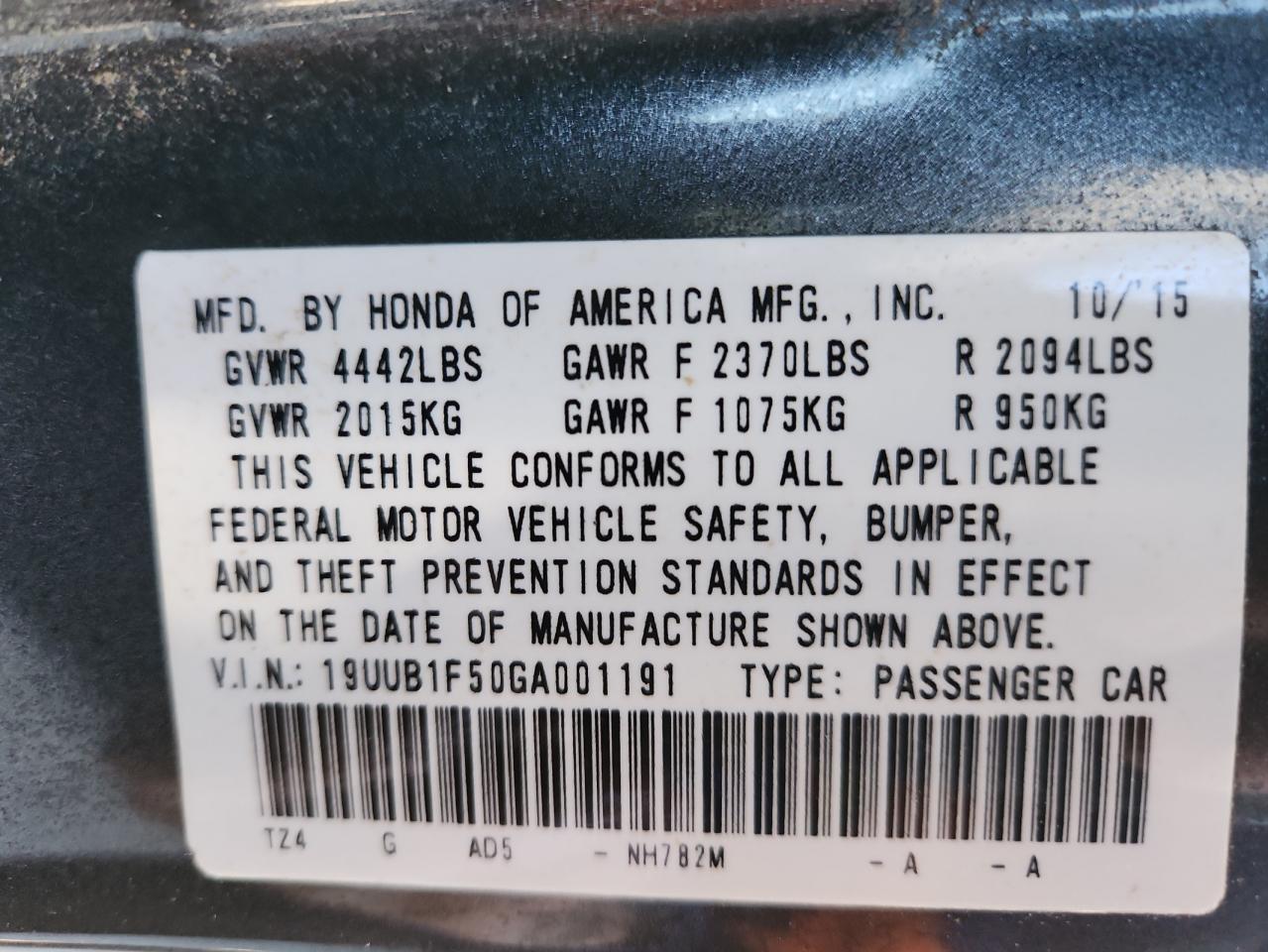 2016 Acura Tlx Tech VIN: 19UUB1F50GA001191 Lot: 90375795
