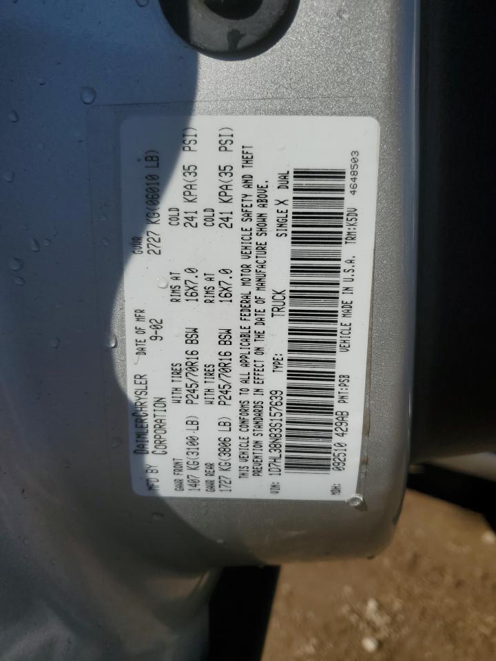 2003 Dodge Dakota Quad Sport VIN: 1D7HL38N83S157639 Lot: 85542325