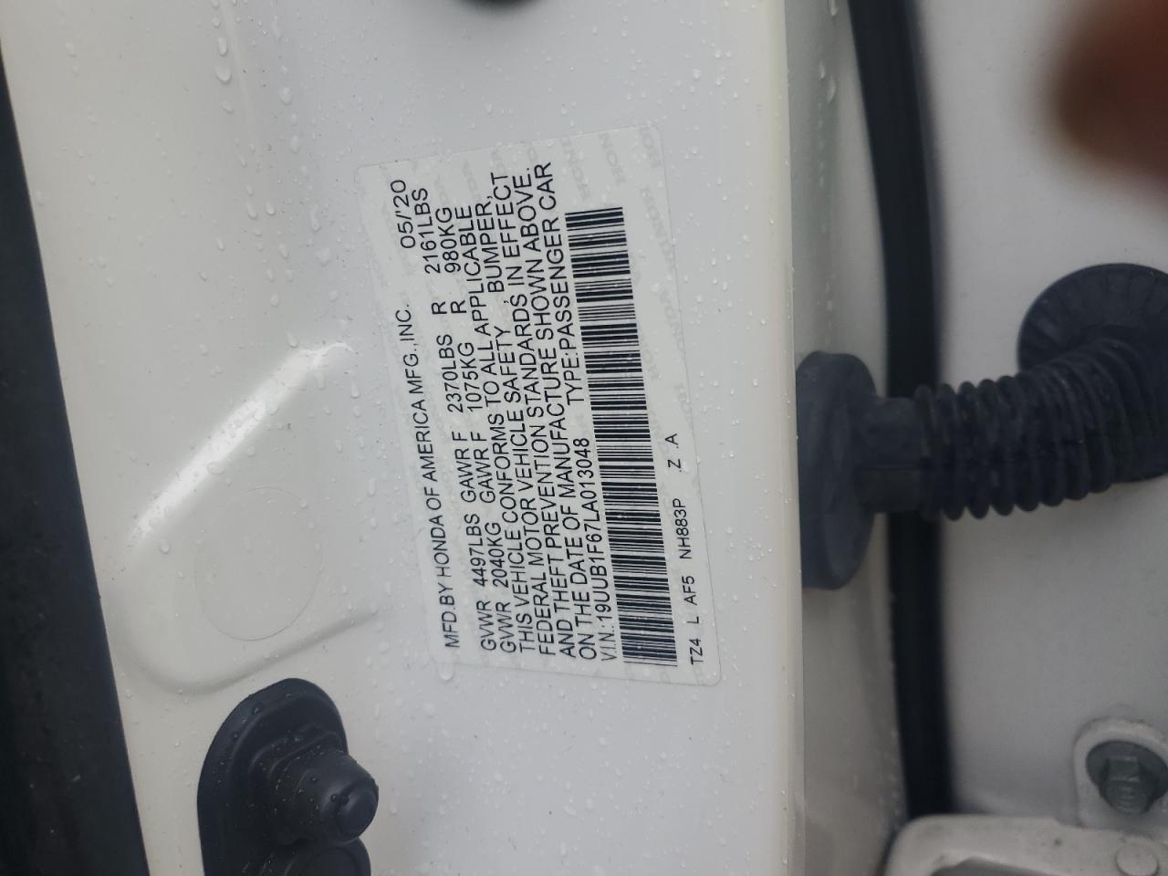 2020 Acura Tlx Technology VIN: 19UUB1F67LA013048 Lot: 90608055