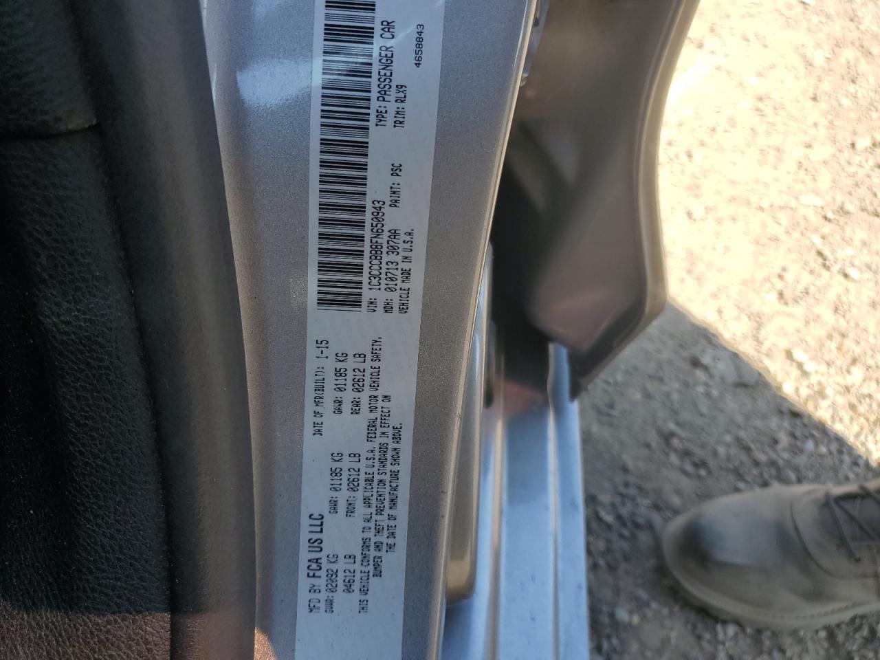 2015 Chrysler 200 S VIN: 1C3CCCBB8FN650943 Lot: 85740665