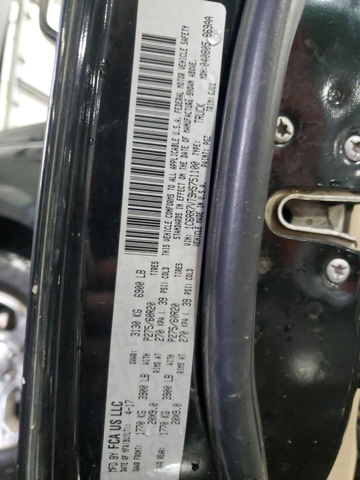 2017 Ram 1500 Laramie VIN: 1C6RR7VT9HS751100 Lot: 85586735