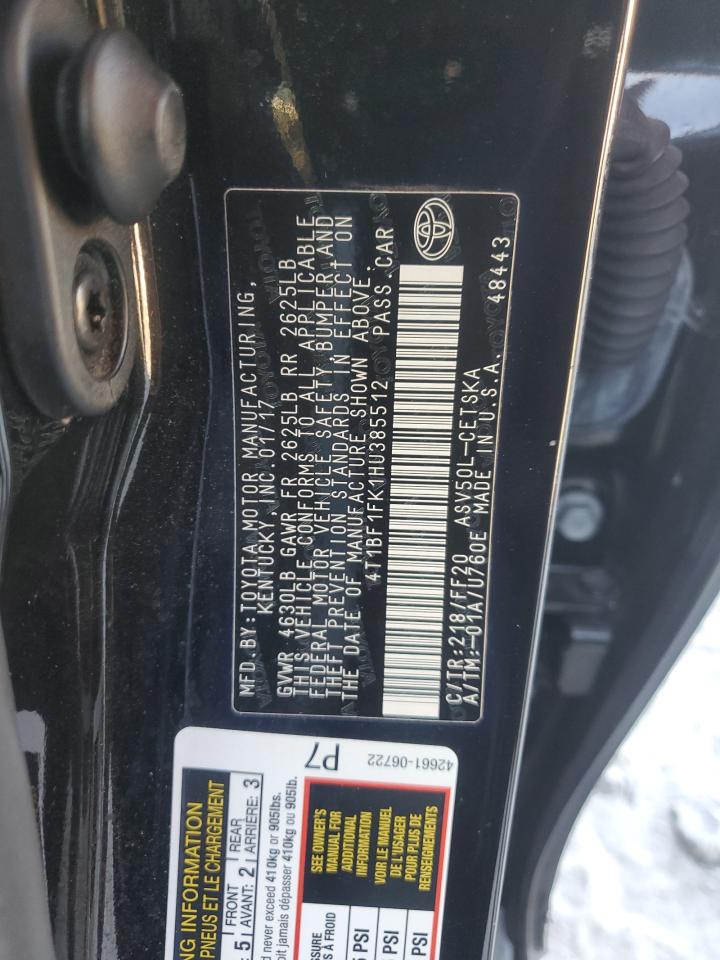 2017 Toyota Camry Le VIN: 4T1BF1FK1HU385512 Lot: 86466305