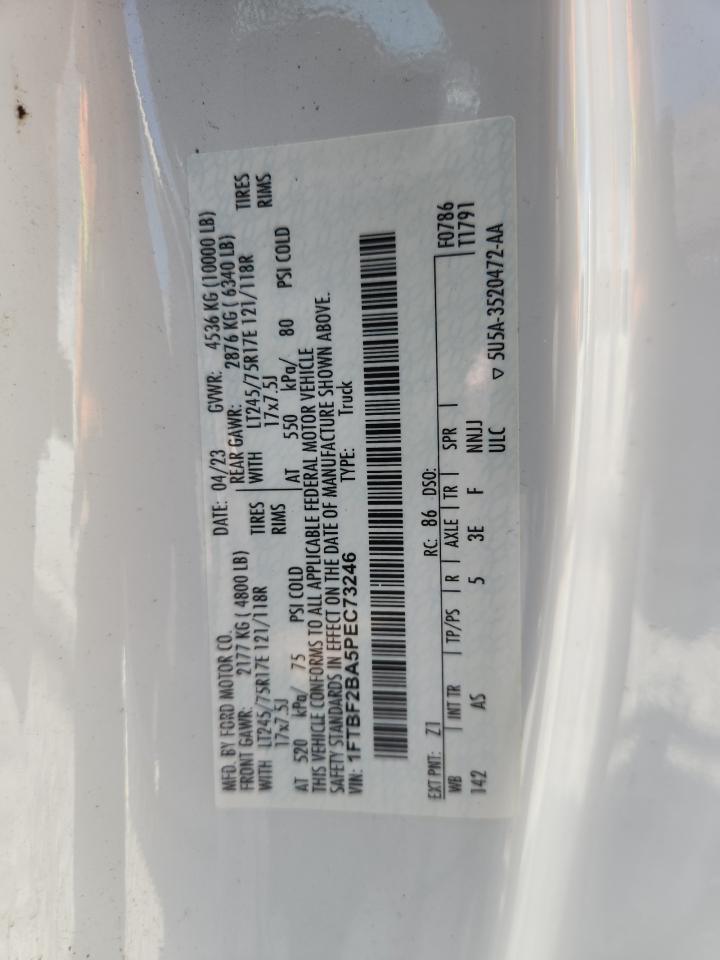 2023 Ford F250 Super Duty VIN: 1FTBF2BA5PEC73246 Lot: 85759915