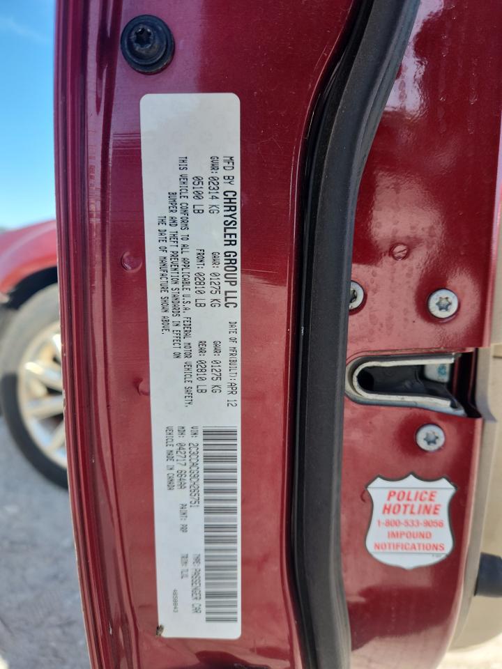 2012 Chrysler 300 Limited VIN: 2C3CCACG9CH265751 Lot: 89560785