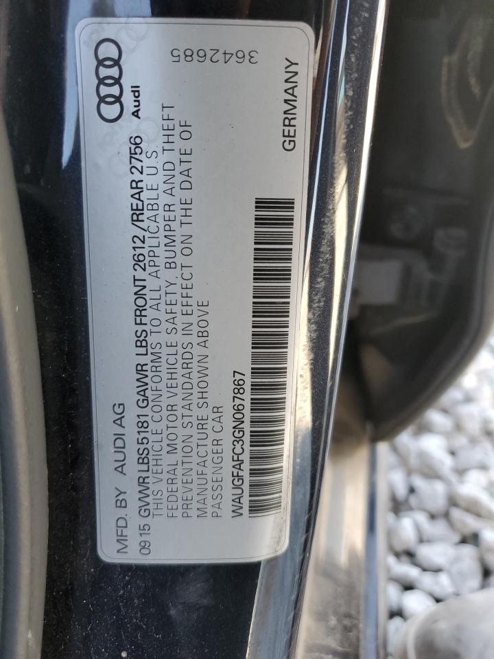 2016 Audi A6 Premium Plus VIN: WAUGFAFC3GN067867 Lot: 84973125