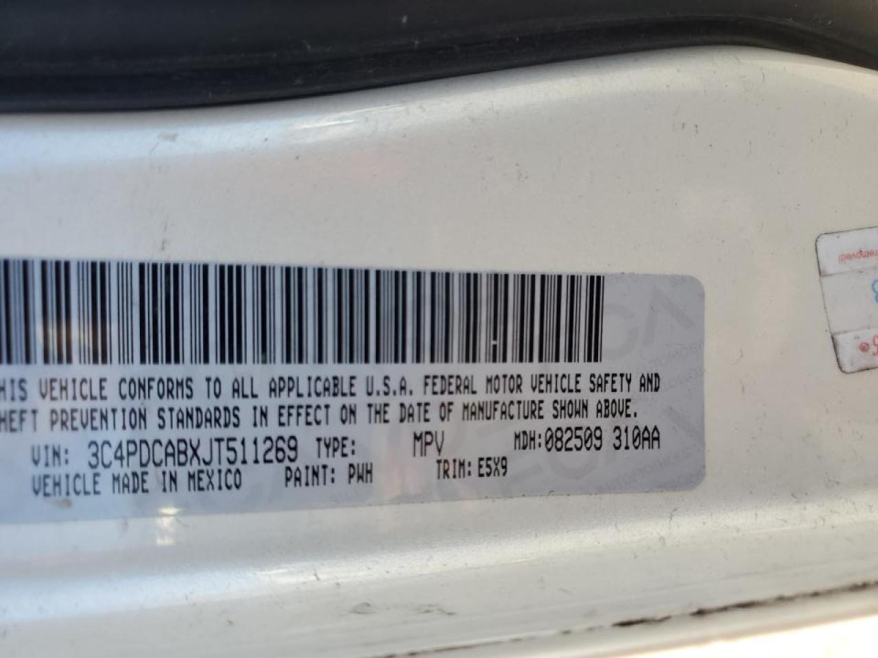 2018 Dodge Journey Se VIN: 3C4PDCABXJT511269 Lot: 87472815