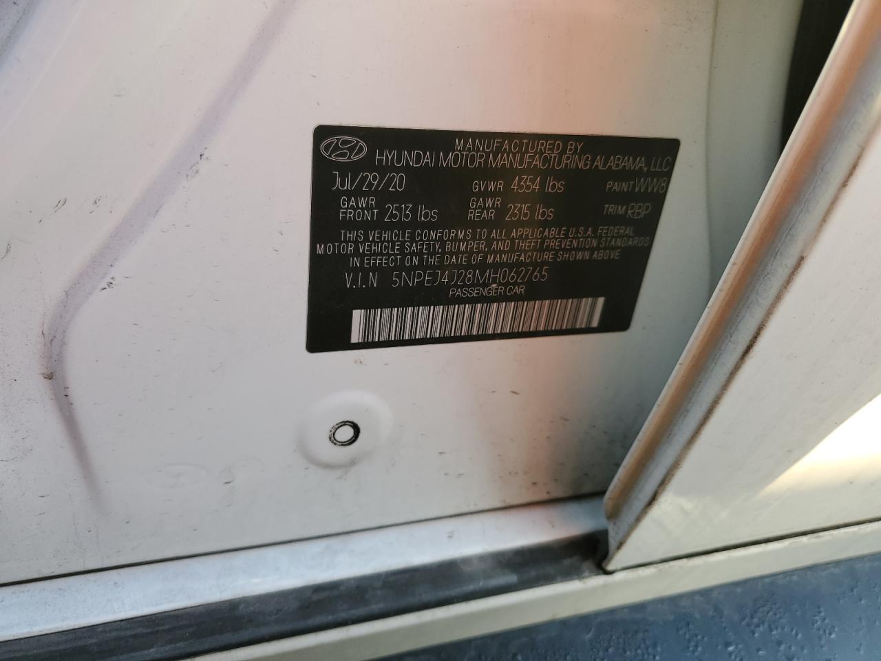 2021 Hyundai Sonata Sel Plus VIN: 5NPEJ4J28MH062765 Lot: 86062635