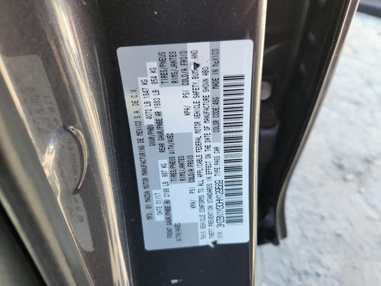 2017 Mazda 3 Grand Touring VIN: 3MZBN1M30HM129589 Lot: 87039595