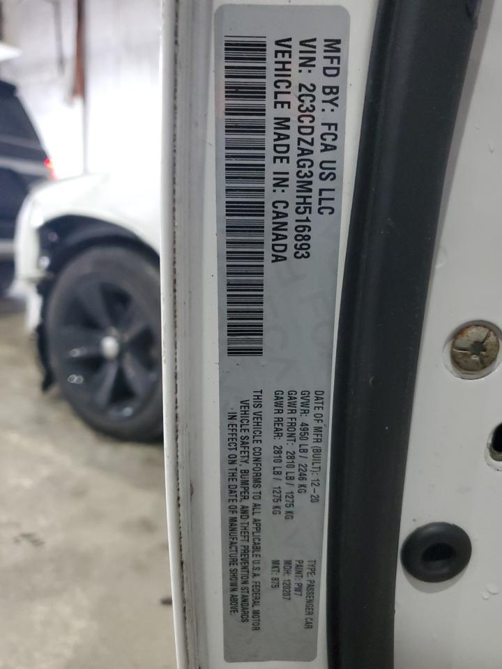 2021 Dodge Challenger Sxt VIN: 2C3CDZAG3MH516893 Lot: 90833365