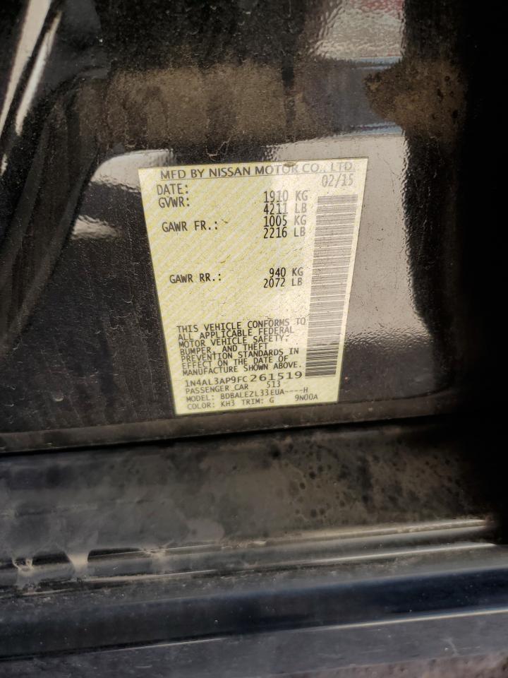 2015 Nissan Altima 2.5 VIN: 1N4AL3AP9FC261519 Lot: 85179445