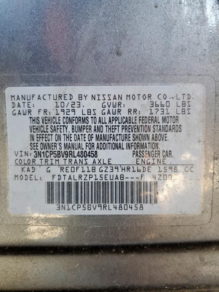 2024 Nissan Kicks S VIN: 3N1CP5BV9RL480458 Lot: 86118455