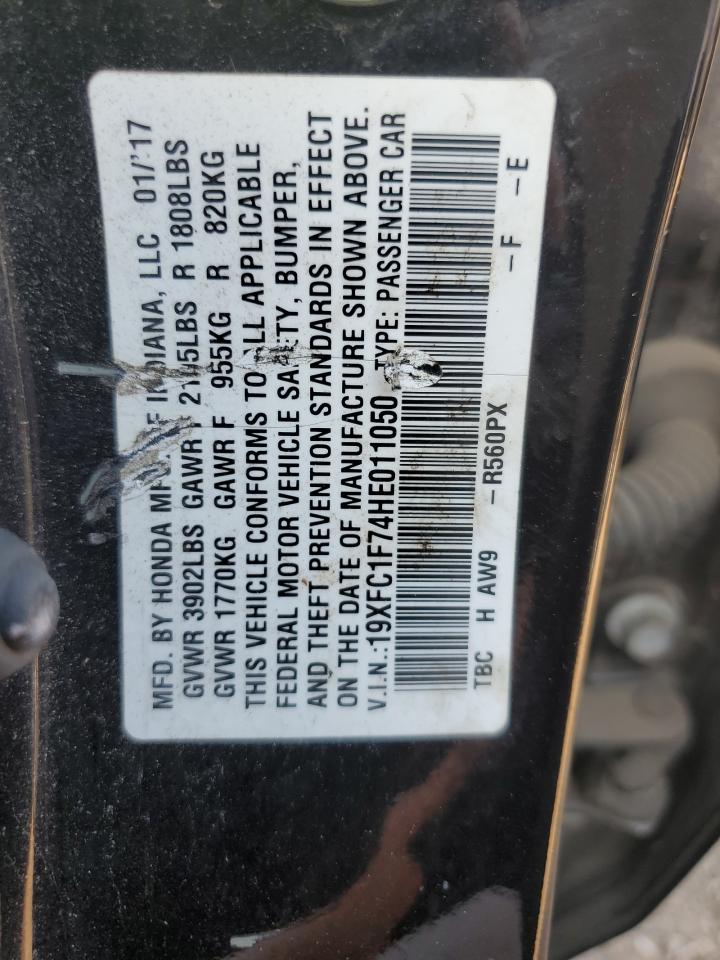 2017 Honda Civic Exl VIN: 19XFC1F74HE011050 Lot: 84607405