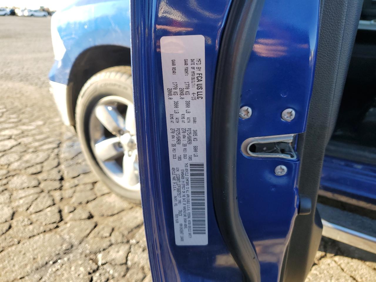 2015 Ram 1500 Slt VIN: 1C6RR7LG7FS687917 Lot: 90526865