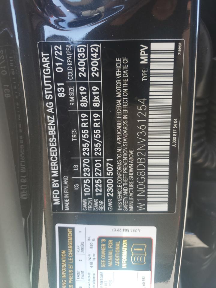 2022 Mercedes-Benz Glc 300 VIN: W1N0G8DB2NV361254 Lot: 82228245