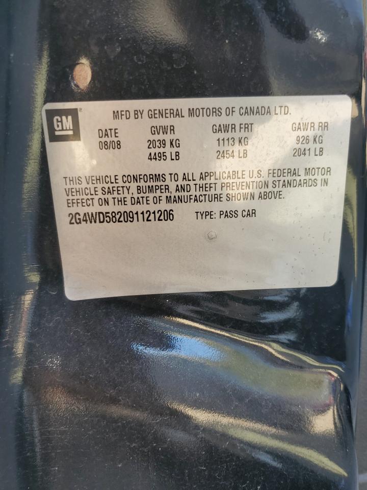 2009 Buick Lacrosse Cxl VIN: 2G4WD582091121206 Lot: 86258555