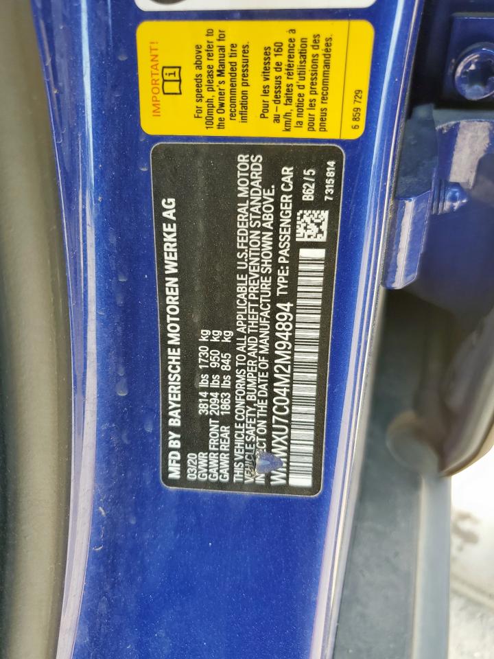 2021 Mini Cooper VIN: WMWXU7C04M2M94894 Lot: 84224805