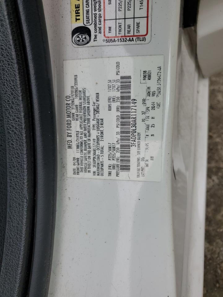 2010 Ford Fusion Hybrid VIN: 3FADP0L30AR117149 Lot: 86117225