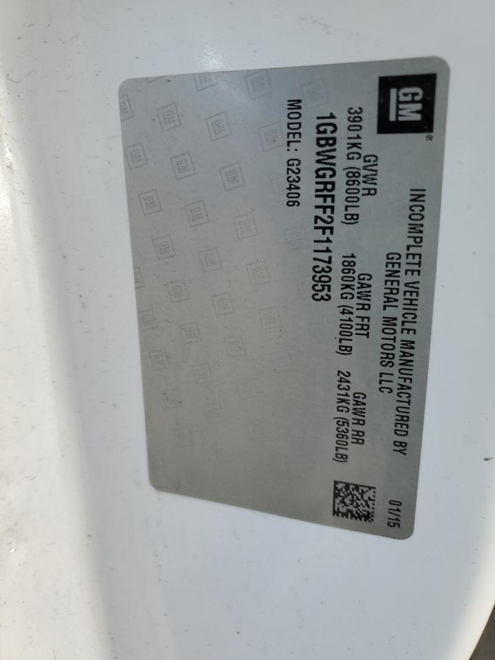 2015 Chevrolet Express G2500 Lt VIN: 1GBWGRFF2F1173953 Lot: 82543295