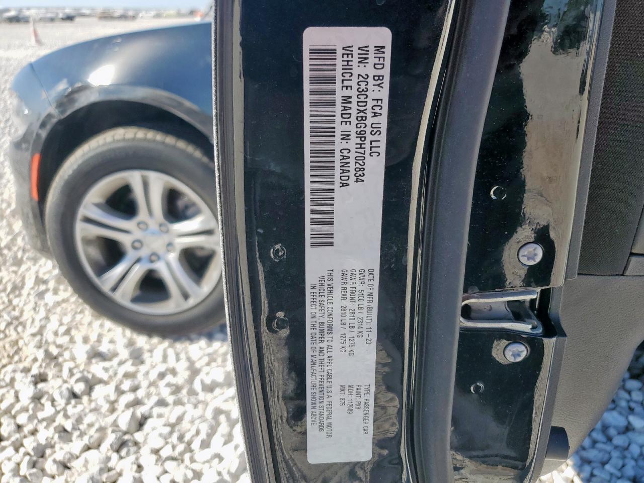 2023 Dodge Charger Sxt VIN: 2C3CDXBG9PH702834 Lot: 82458785