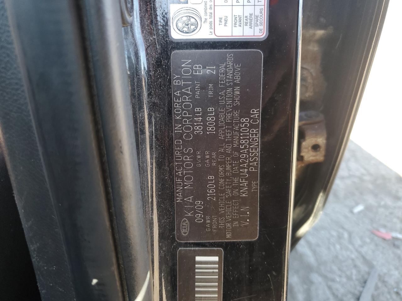 2010 Kia Forte Ex VIN: KNAFU4A29A5811058 Lot: 82407905