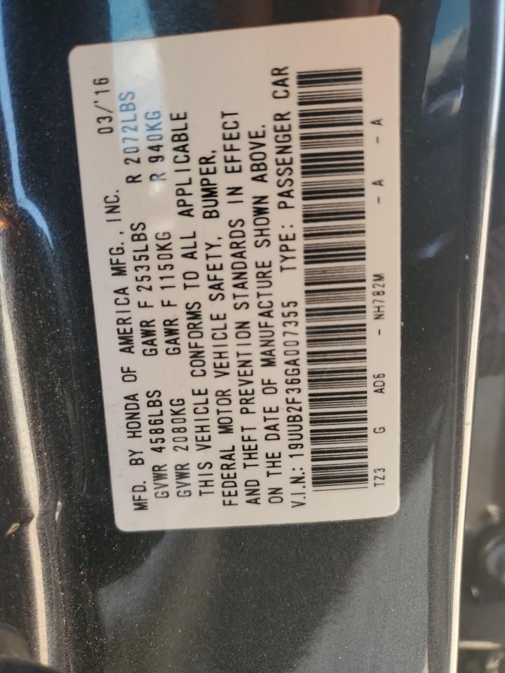 2016 Acura Tlx VIN: 19UUB2F36GA007355 Lot: 84201695