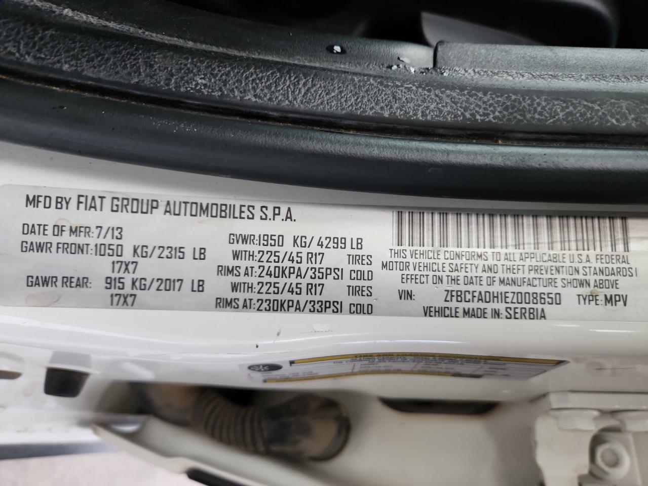 2014 Fiat 500L Trekking VIN: ZFBCFADH1EZ008650 Lot: 90253045