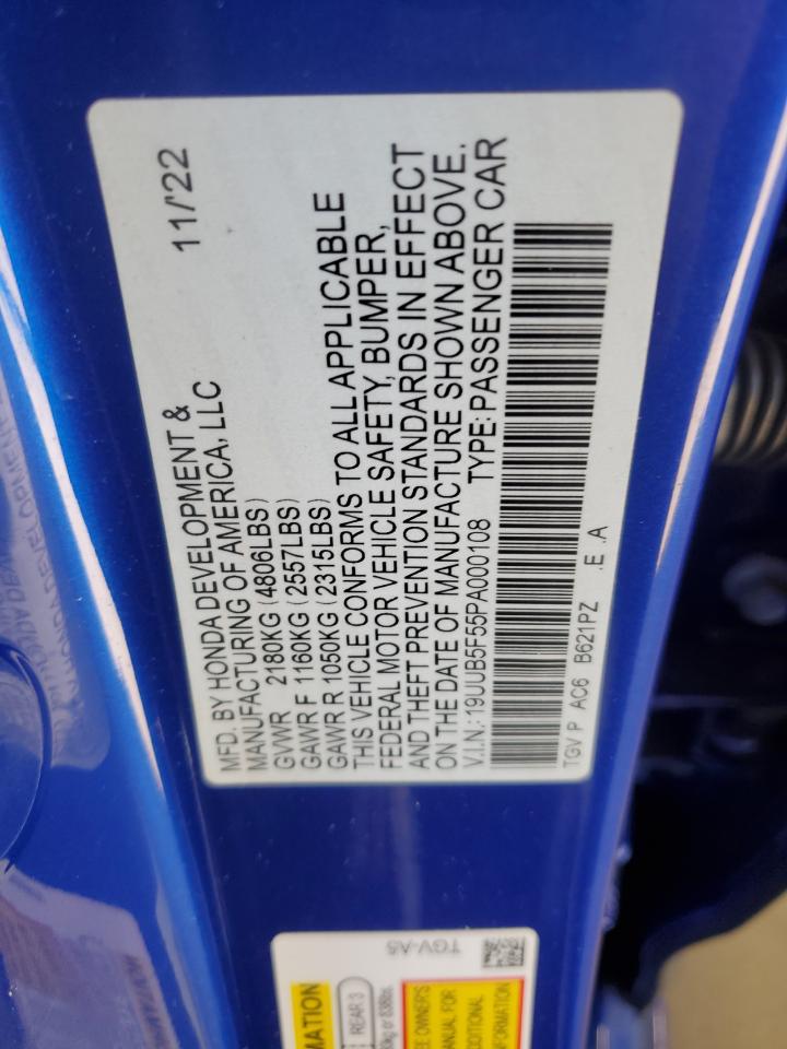 2023 Acura Tlx Tech A VIN: 19UUB5F55PA000108 Lot: 84412705