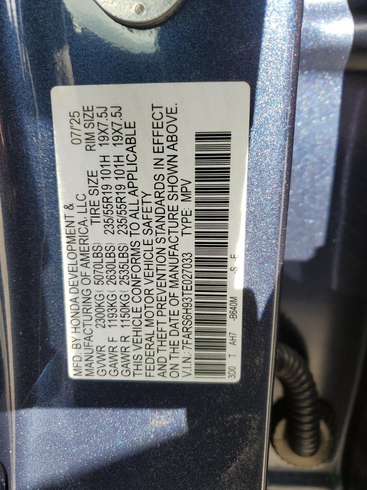 2026 Honda Cr-V Sport Touring VIN: 7FARS6H93TE027033 Lot: 82396785