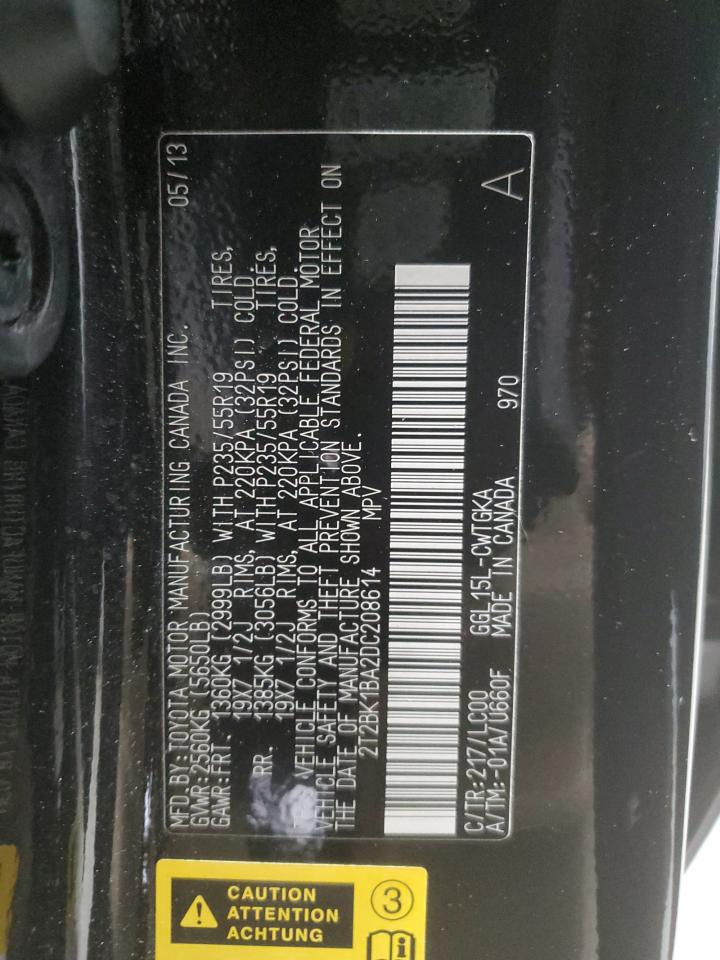 2013 Lexus Rx 350 Base VIN: 2T2BK1BA2DC208614 Lot: 90121805