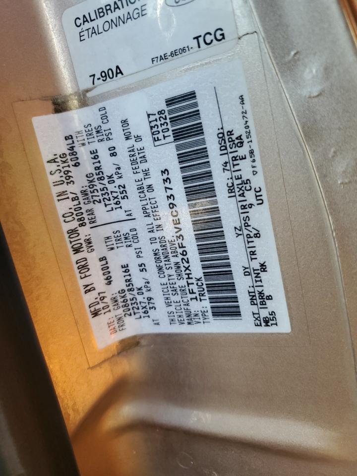 1997 Ford F250 VIN: 1FTHX26F3VEC93733 Lot: 82283365