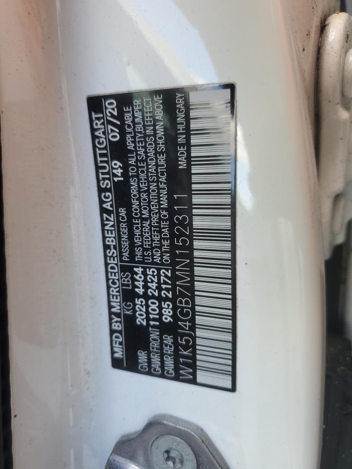 2021 Mercedes-Benz Cla 250 VIN: W1K5J4GB7MN152311 Lot: 89925385