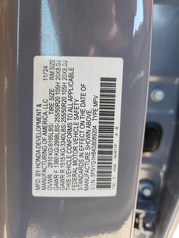 2025 Honda Pilot Elite VIN: 5FNYG1H84SB089204 Lot: 81976035