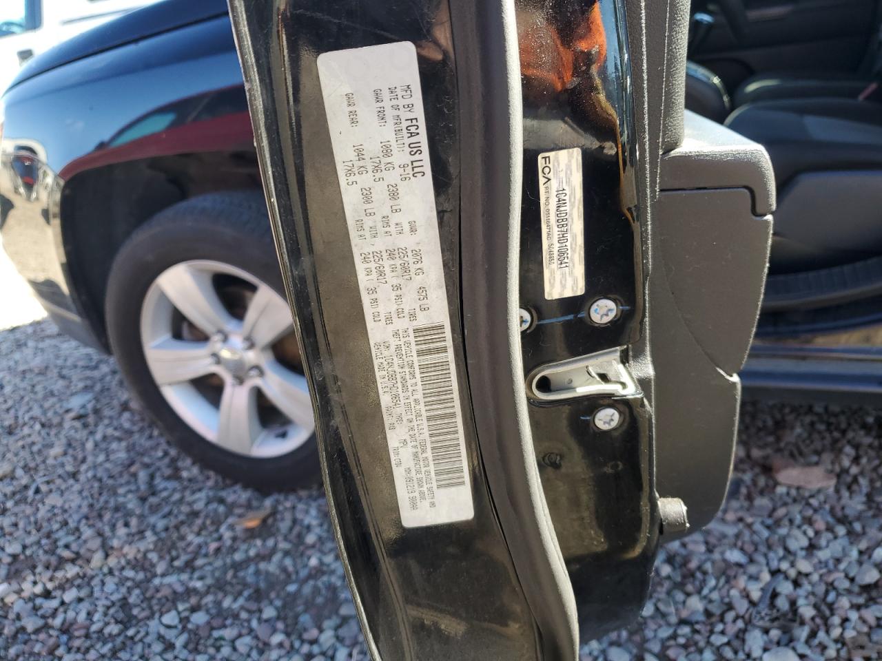 2017 Jeep Compass Sport VIN: 1C4NJDBB7HD106541 Lot: 85599335