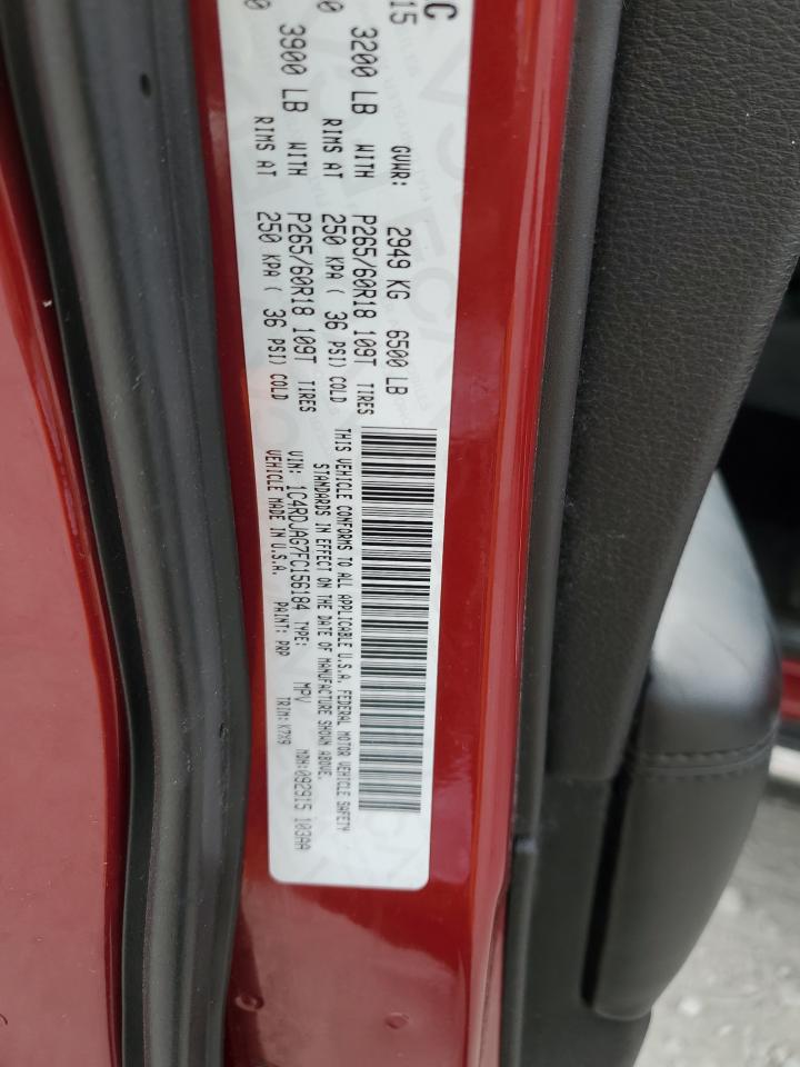 2015 Dodge Durango Sxt VIN: 1C4RDJAG7FC156184 Lot: 85323015