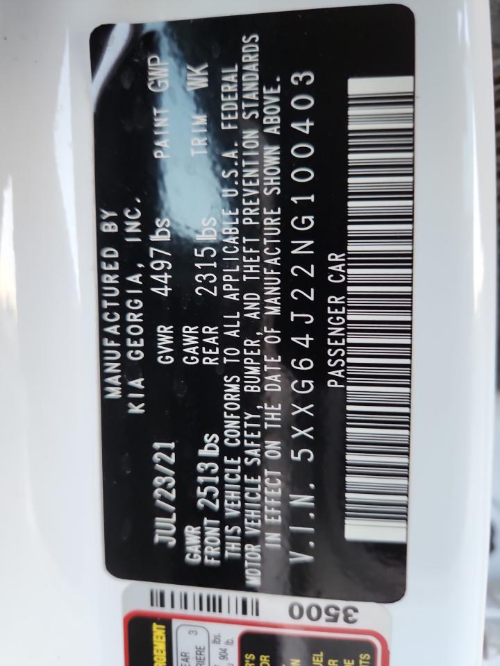 2022 Kia K5 Gt Line VIN: 5XXG64J22NG100403 Lot: 85402035