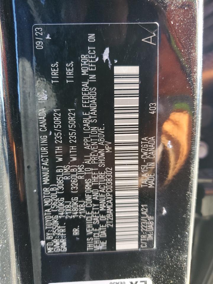 2023 Lexus Rx 350 Base VIN: 2T2BAMCAXPC038302 Lot: 86057465