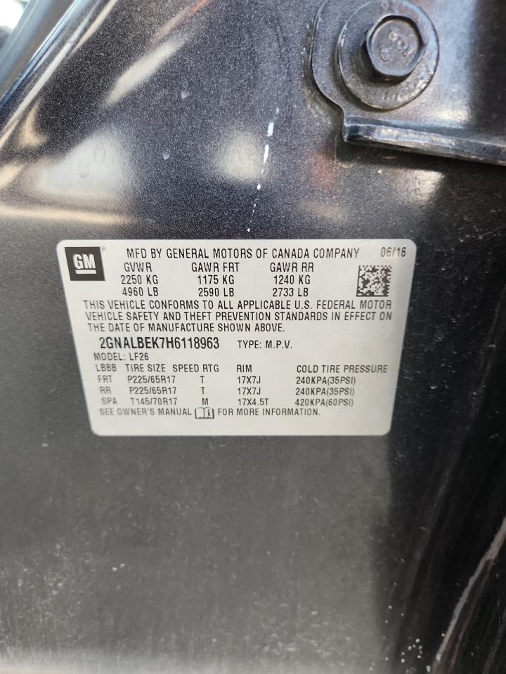 2017 Chevrolet Equinox Ls VIN: 2GNALBEK7H6118963 Lot: 84654345